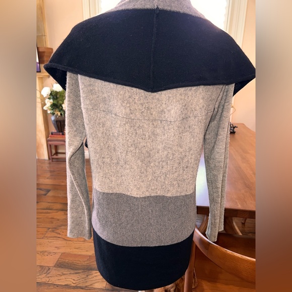 Vertical Design long sleeve Wool & Cashmere knit open front cardigan size S - Picture 5 of 8